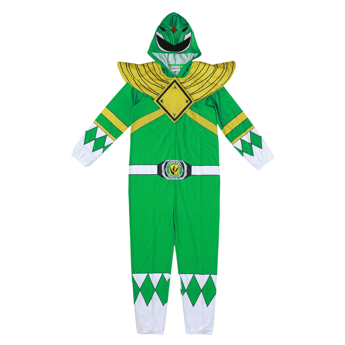 Power Rangers Green Ranger Adult Long Sleeve Hooded Cosplay Onesie Costume Union Suit