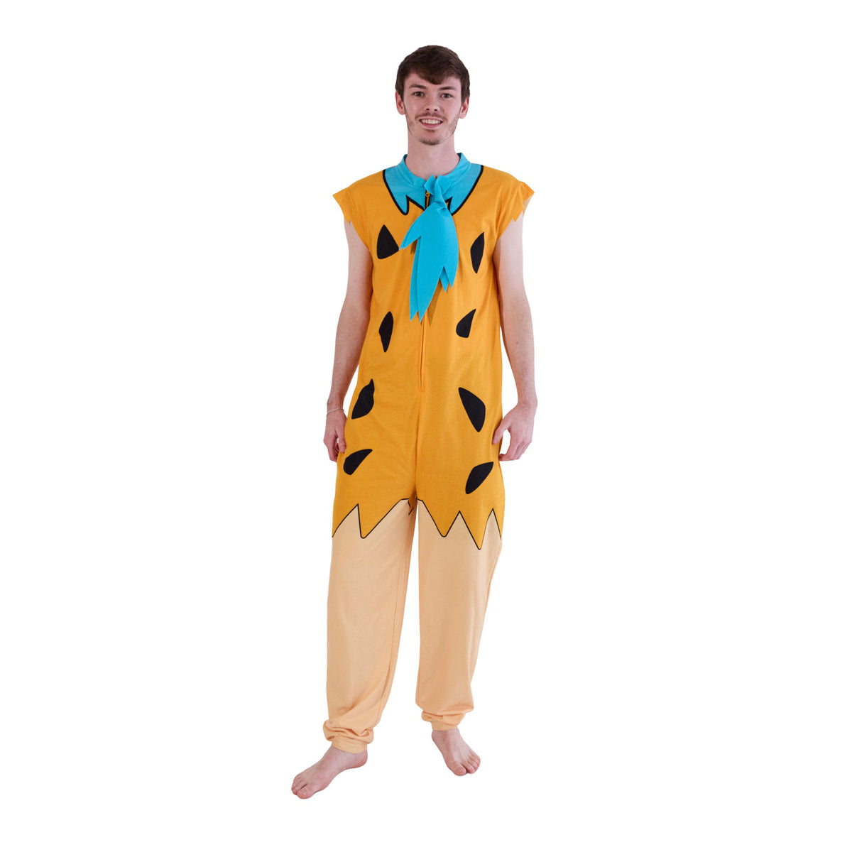 The Flintstones Fred Flintstone Adult Long Sleeve Hooded Cosplay Onesie Costume Union Suit