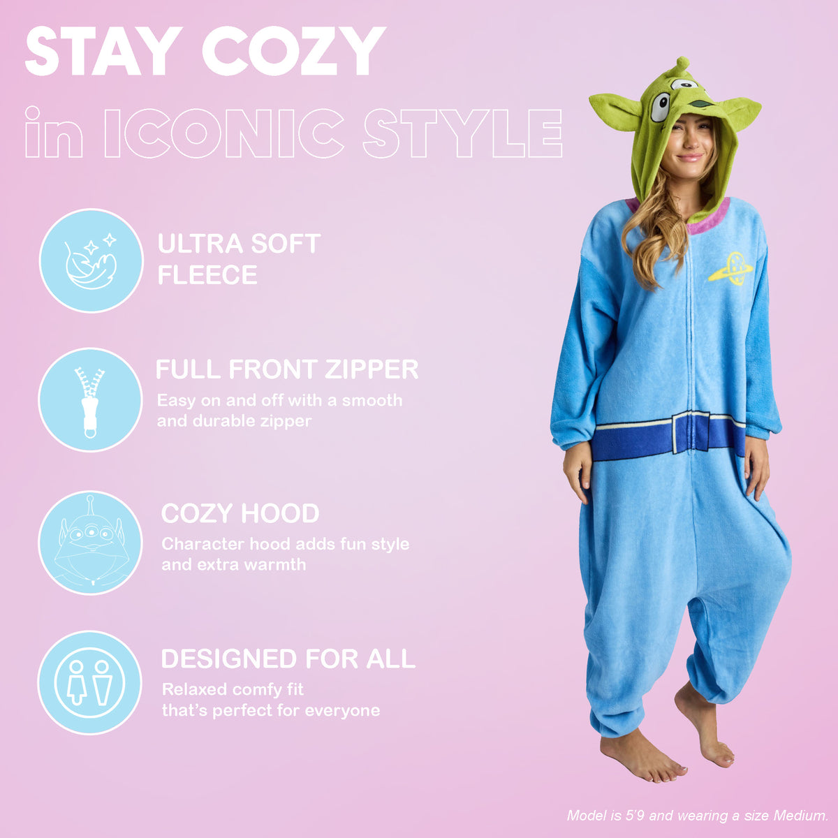 Toy Story Alien Adult Cosplay Union Suit With Cuffs And Hood
