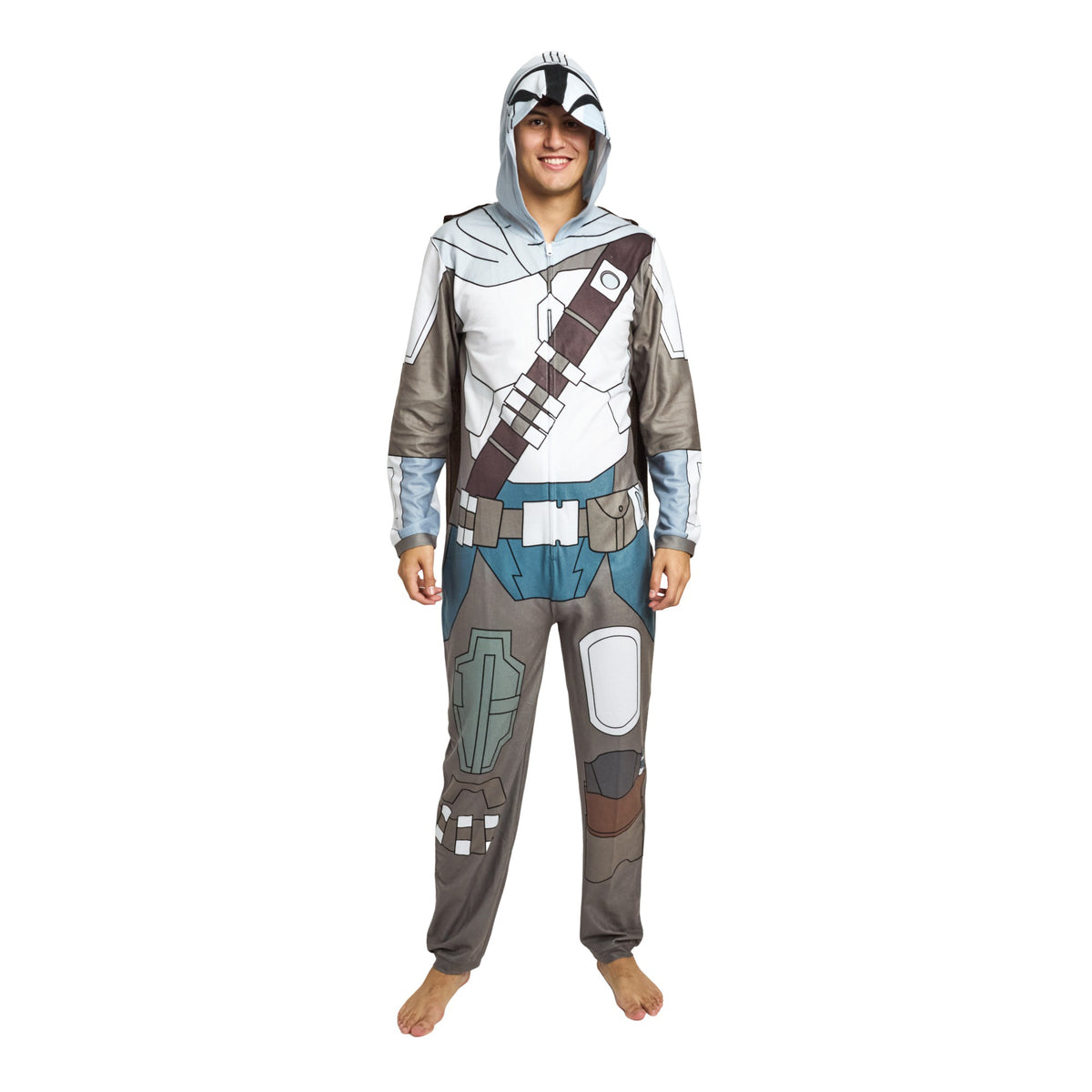 The Mandalorian Din Djarin Adult Long Sleeve Hooded Cosplay Union Suit