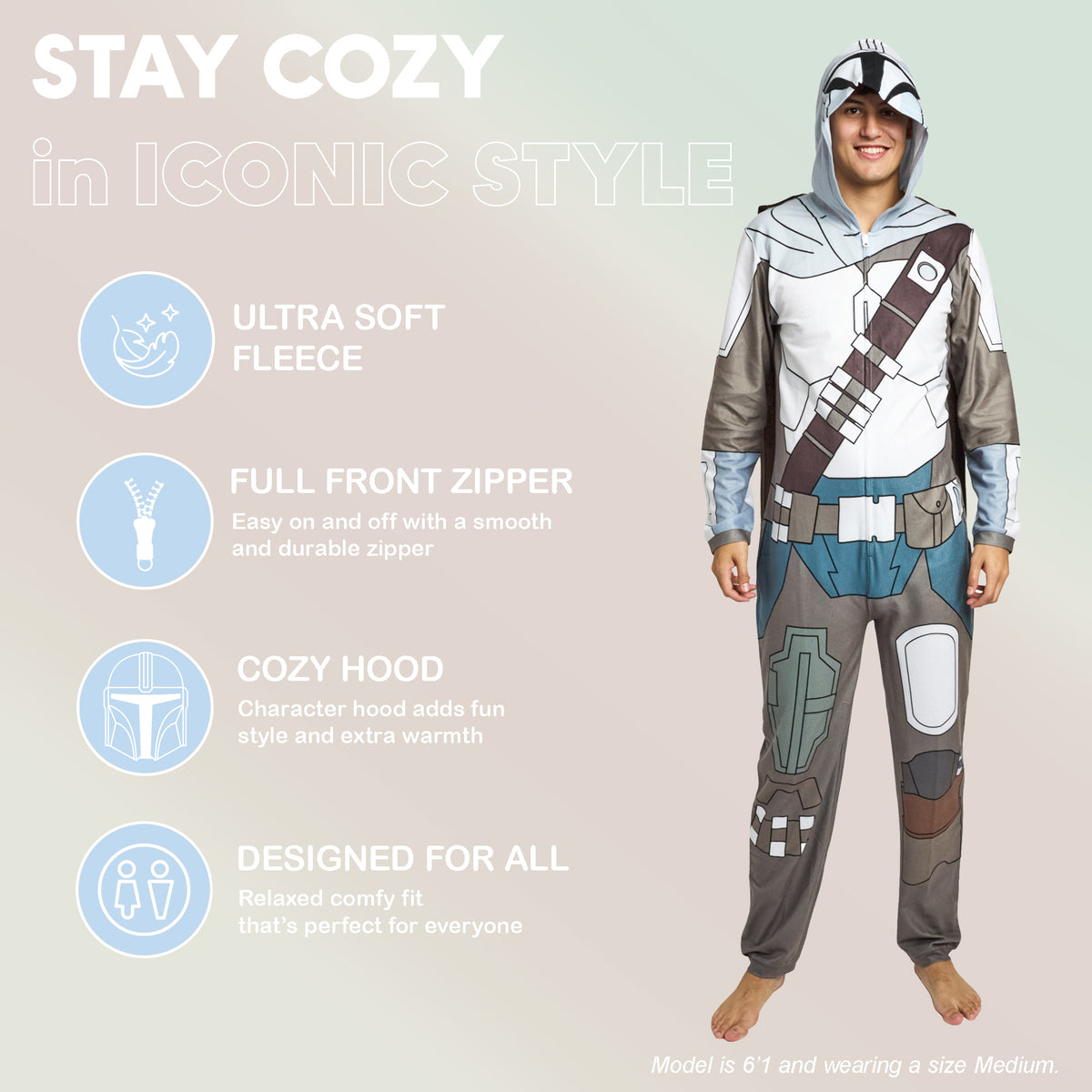 The Mandalorian Din Djarin Adult Long Sleeve Hooded Cosplay Union Suit