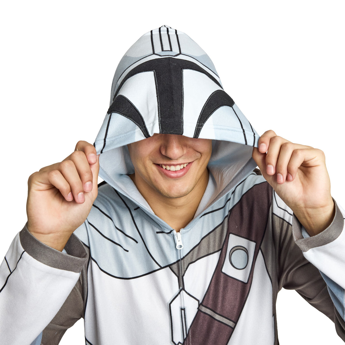 The Mandalorian Din Djarin Adult Long Sleeve Hooded Cosplay Union Suit