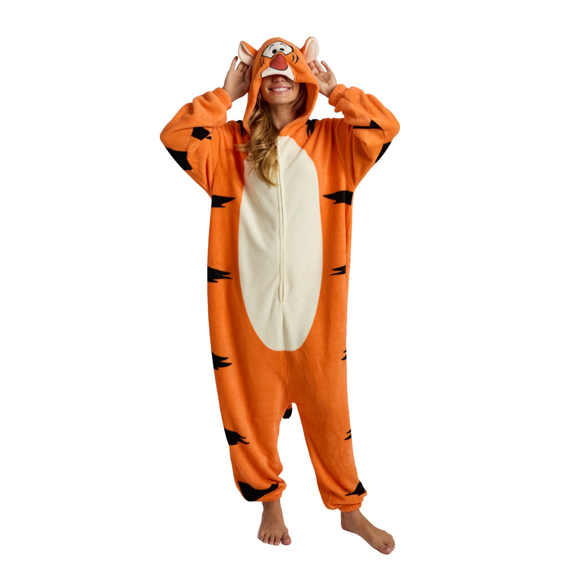 Winnie The Pooh Tigger Adult Long Sleeve Hooded Kigurumi Cosplay Suit