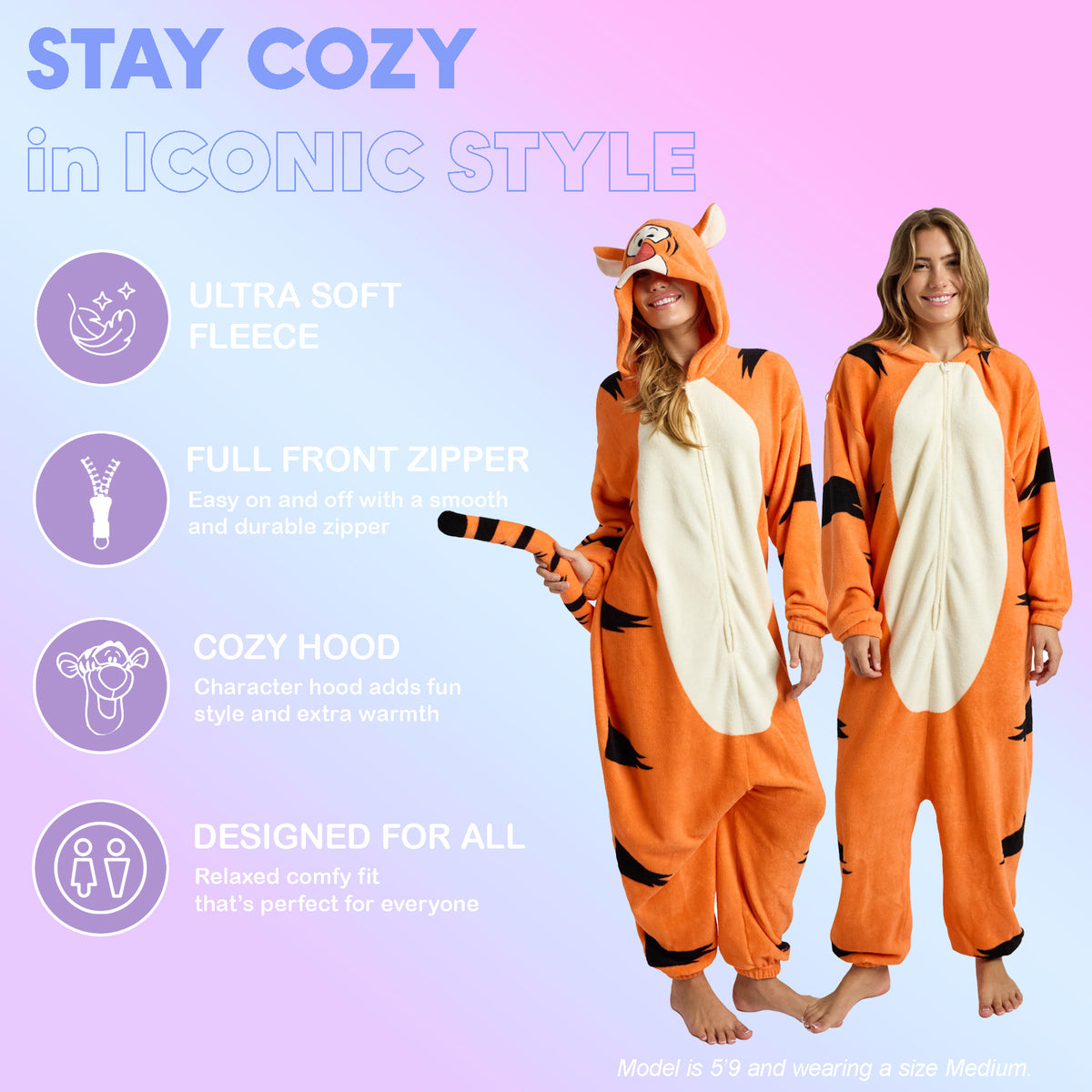 Winnie The Pooh Tigger Adult Long Sleeve Hooded Kigurumi Cosplay Suit