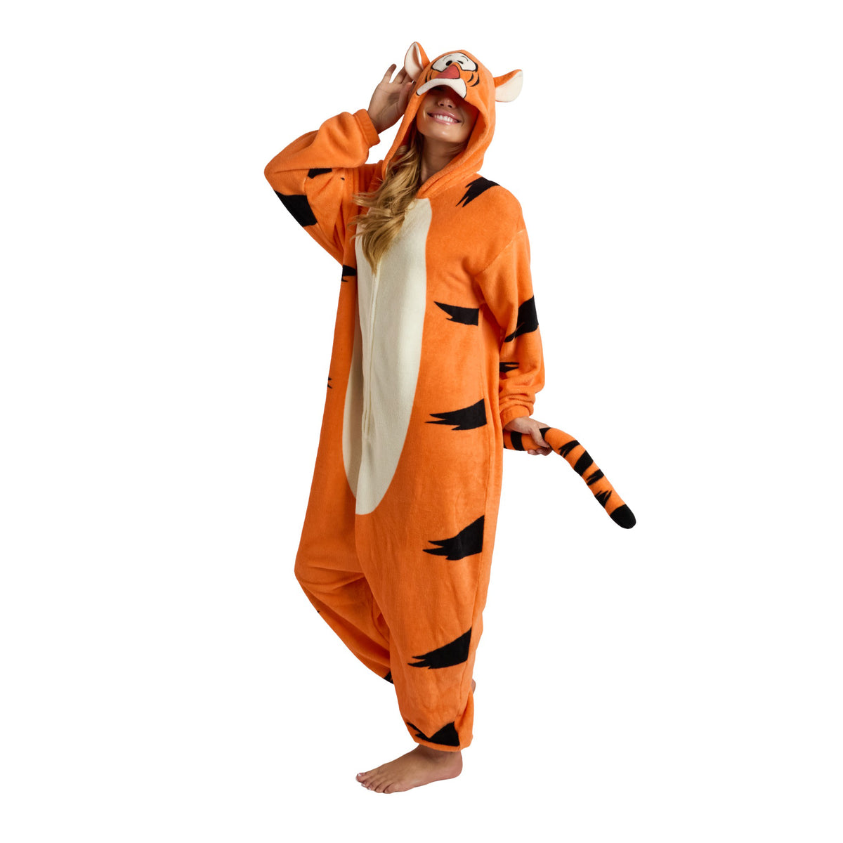 Winnie The Pooh Tigger Adult Long Sleeve Hooded Kigurumi Cosplay Suit