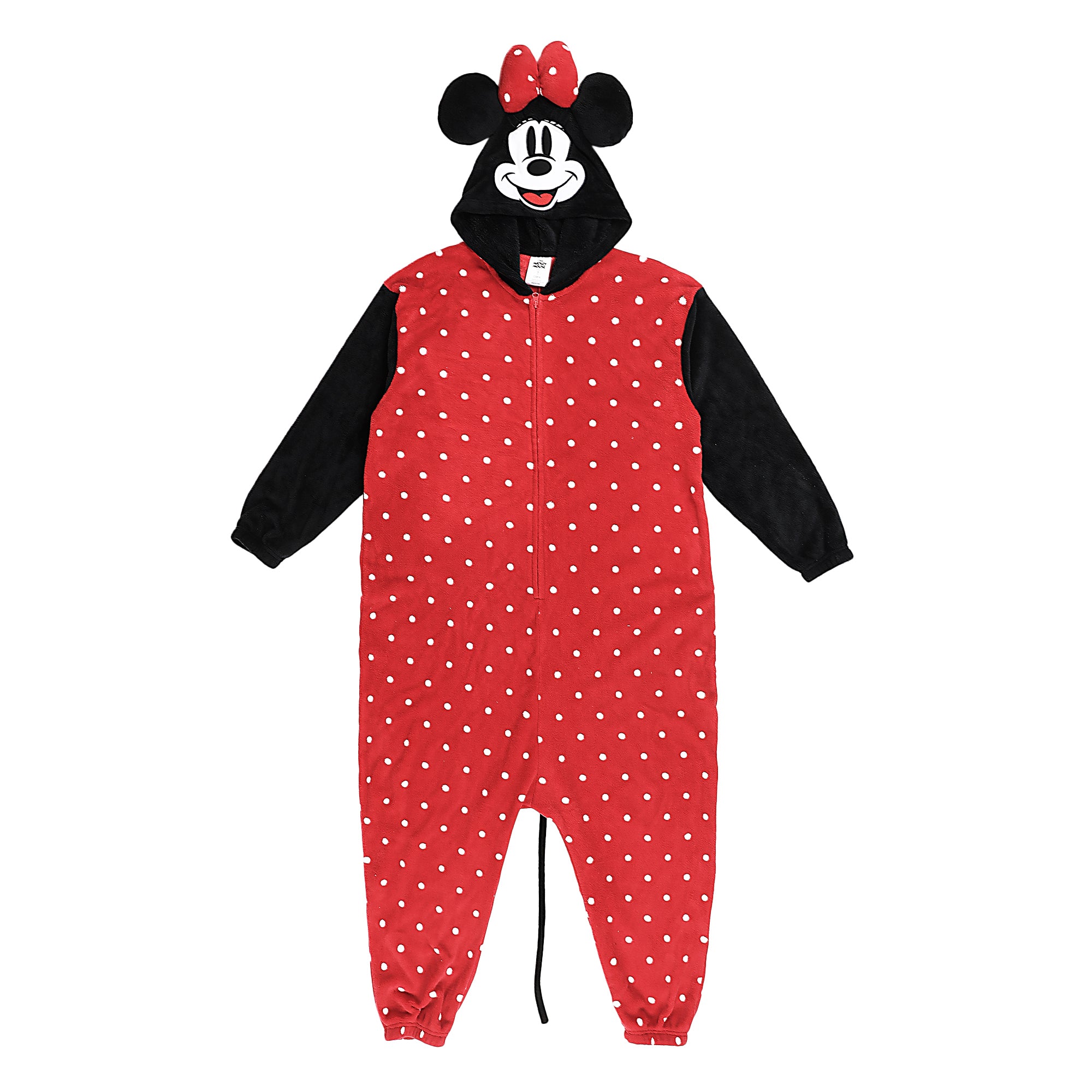 Minnie Mouse Adult Cosplay Union Suit With Cuffs And Hood