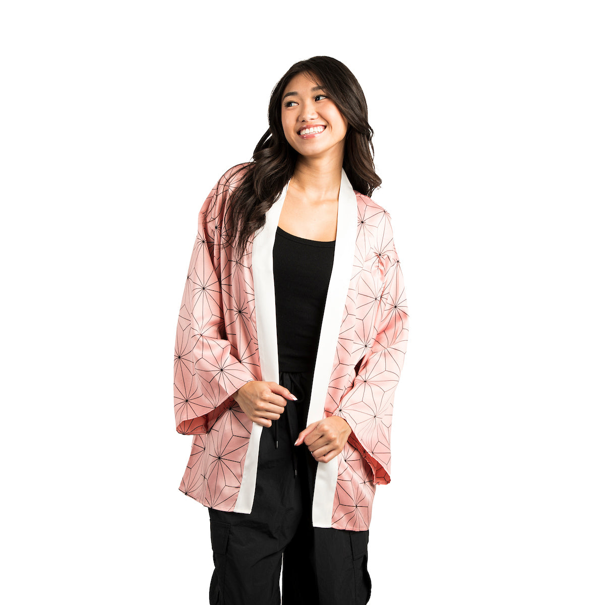 Demon Slayer Nezuko Long Sleeve Pink Women's Cosplay Robe