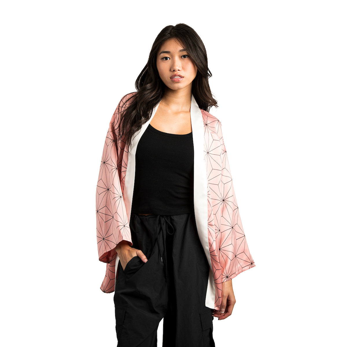 Demon Slayer Nezuko Long Sleeve Pink Women's Cosplay Robe