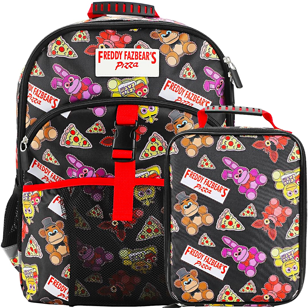 Five Nights at Freddy's 2-Piece 16" Youth Premium Backpack & Lunch Kit Set For School Boys And Girls