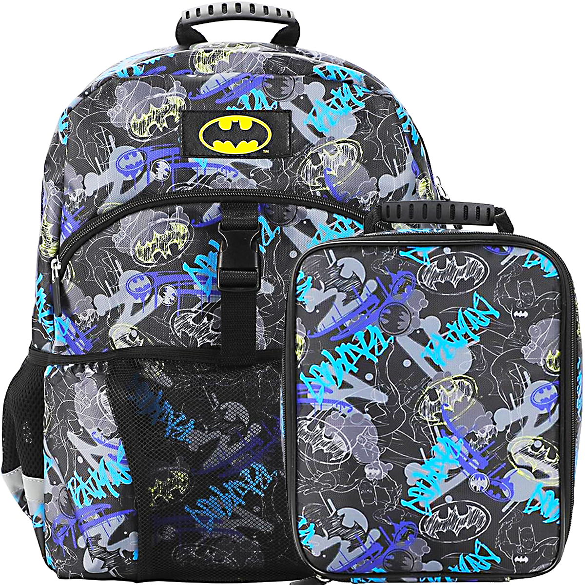 Batman 2-Piece 16" Premium Backpack & Lunch Kit Set for boys