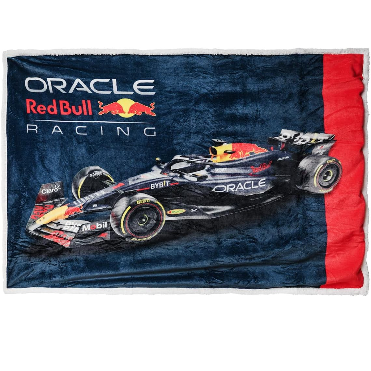 F1 Oracle Red Bull Racing Official Fleece Throw Blanket 47x59 in, Soft Warm Polyester Blanket for Couch, Bed and Travel, Gift for Motorsport Fans
