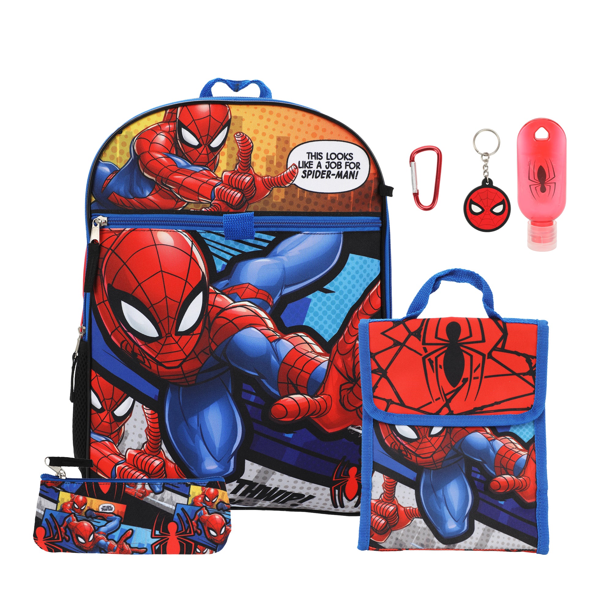 Marvel Spiderman Backpack Accessories 5 Piece Value Set for Boys