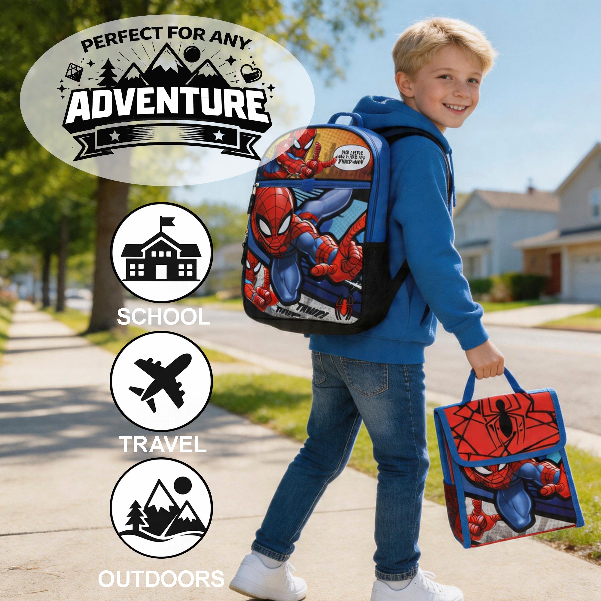 Marvel Spiderman Backpack Accessories 5 Piece Value Set for Boys