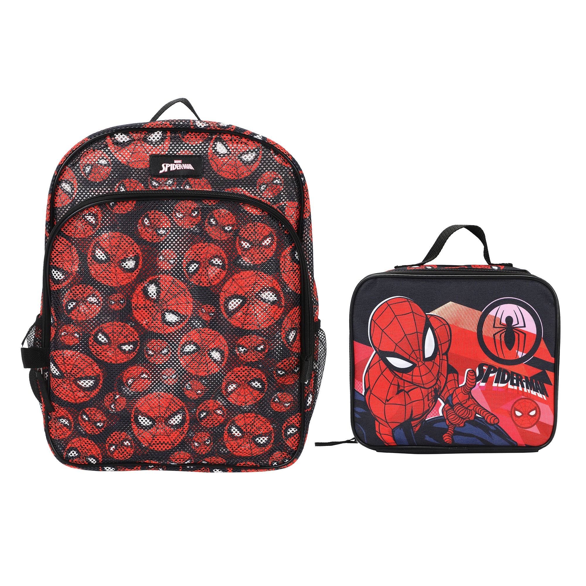 Spider-Man Classic Printed Mesh 16" Youth Backpack with Lunch Kit