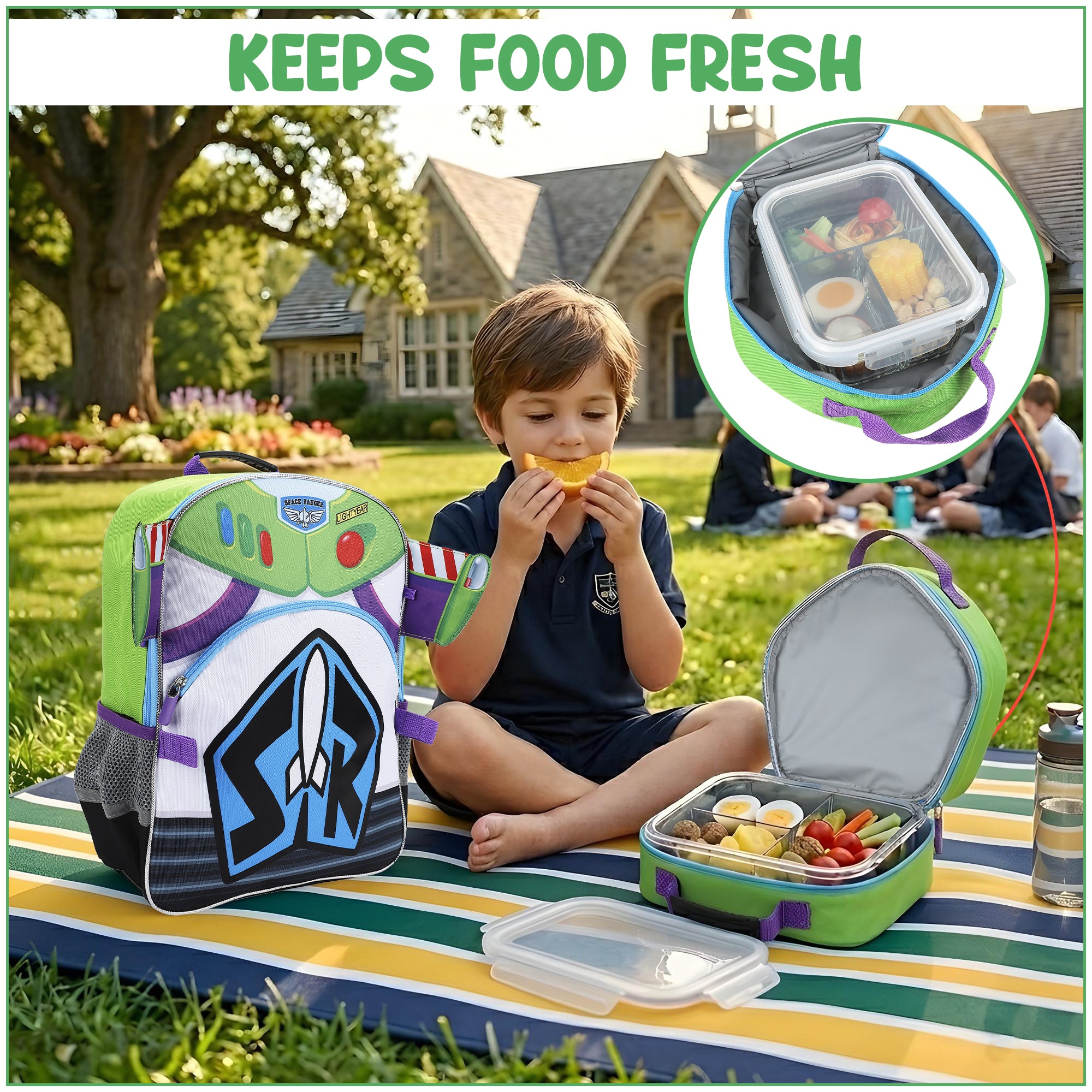 Toy Story Buzz Lightyear 16" Novelty Backpack With Lunch Box