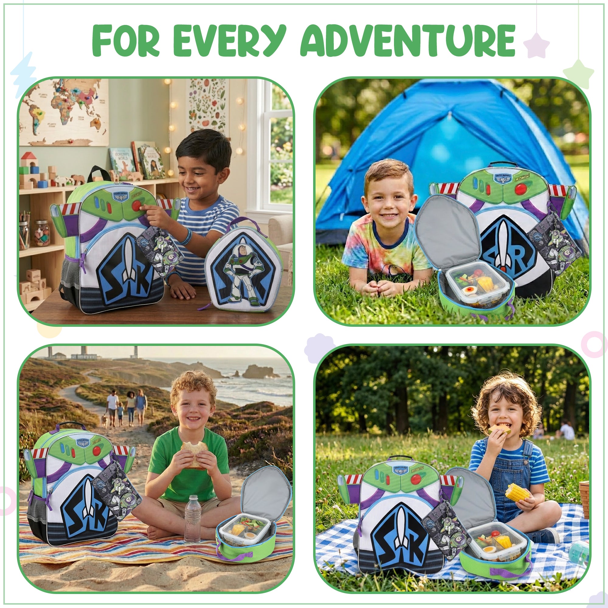 Toy Story Buzz Lightyear 16" Novelty Backpack With Lunch Box