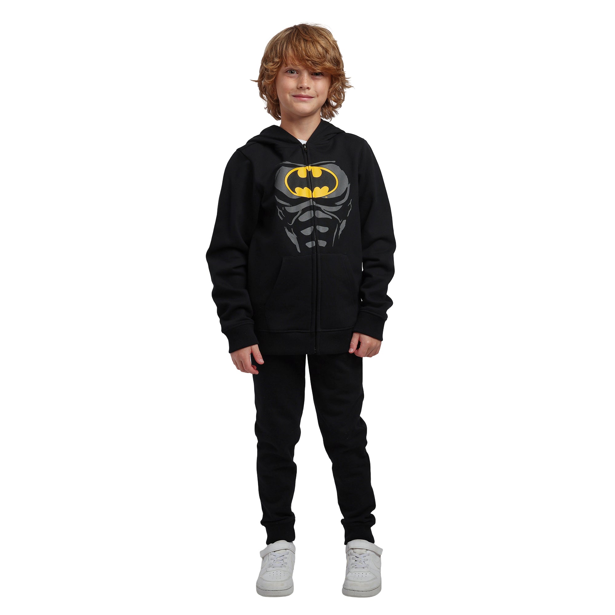 Batman Suit Boy's 2-Pack Cosplay Zip Front Hoodie & Joggers Set