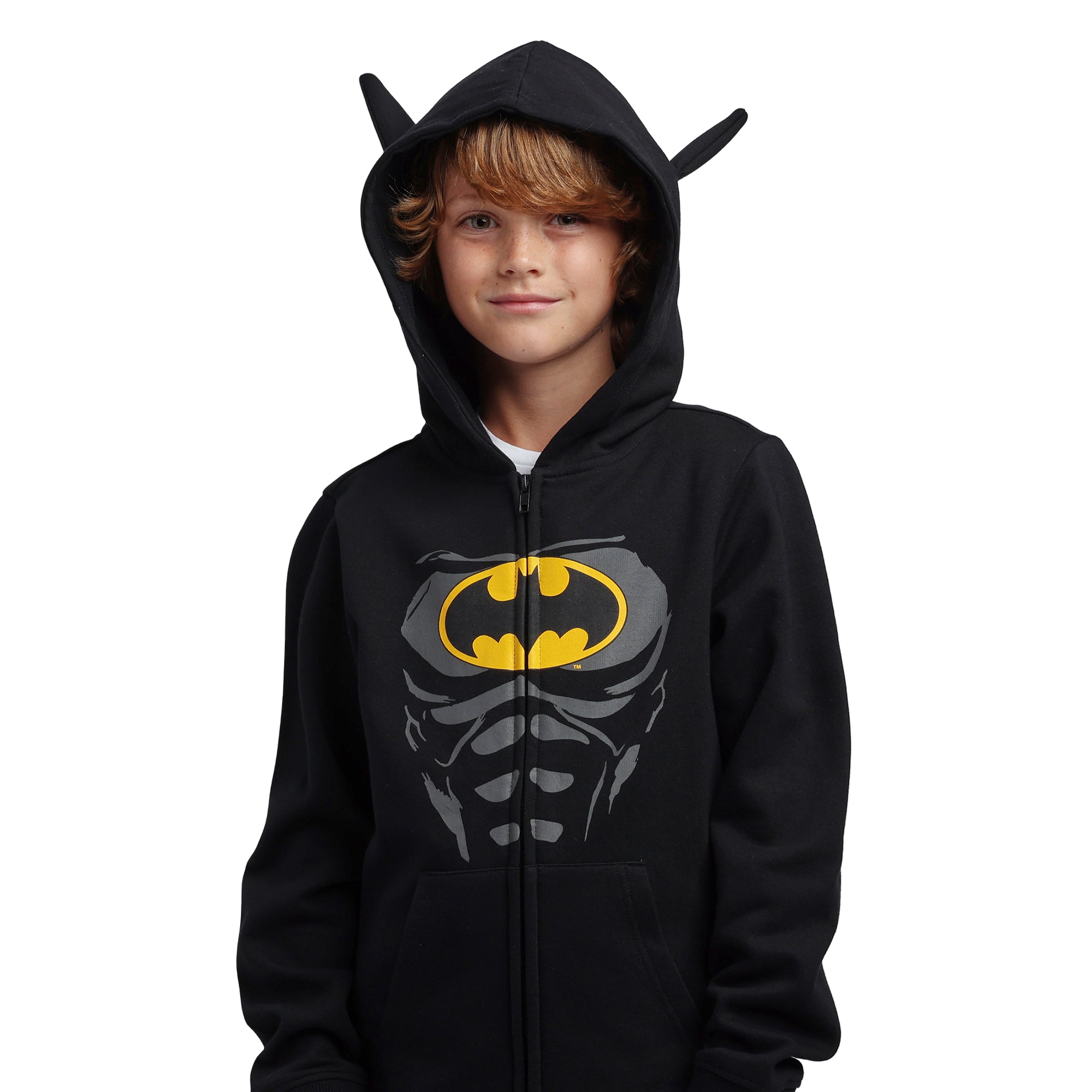 Batman Suit Boy's 2-Pack Cosplay Zip Front Hoodie & Joggers Set