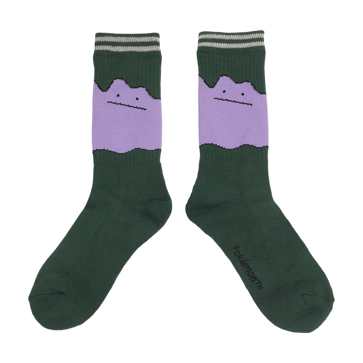 Pokemon Ditto Crew Sock with Striped Cuff for Adult Fans