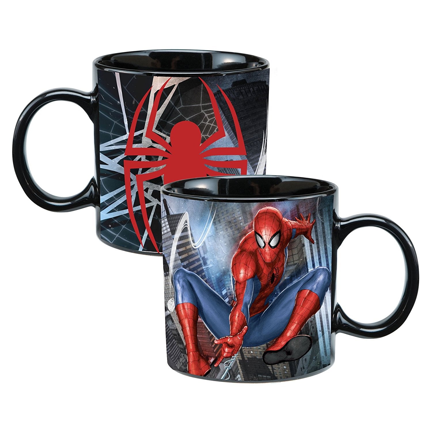 Vandor Marvel Spider-Man 20 Oz Ceramic Heat Reactive Color Changing Mug