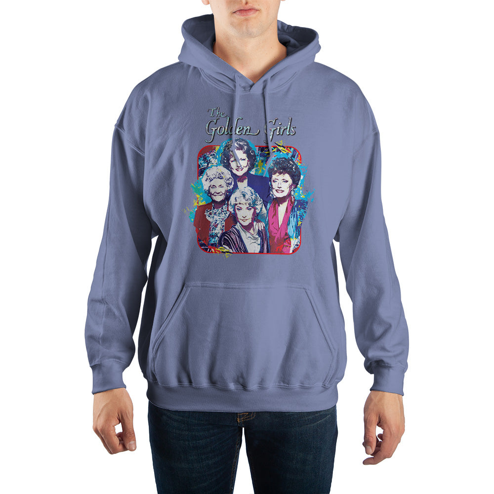 Mens Blue Golden GIrls TV Sitcom Series Graphic Hooded Sweatshirt