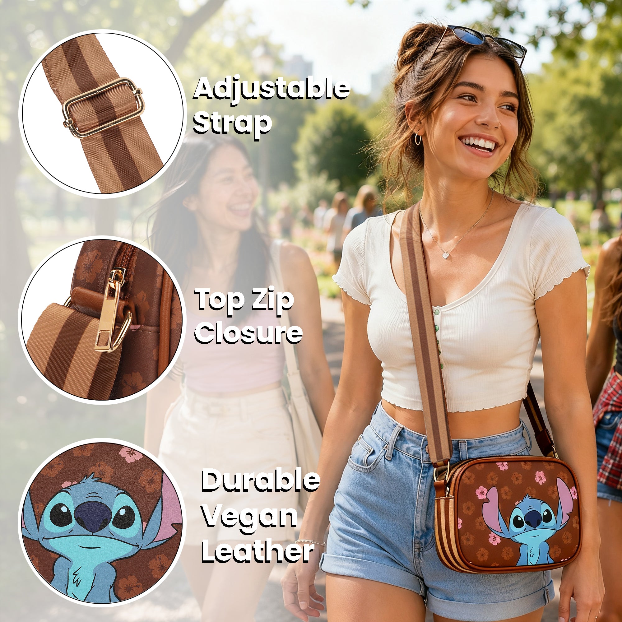 Disney's Stitch Crossbody Women's Bag With Adjustable Strap