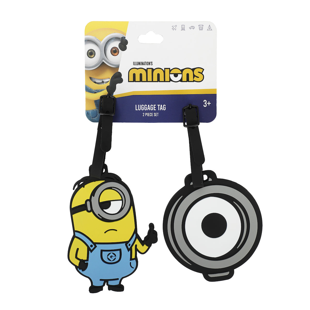 Minions Character Rubber Molded Luggage Tag Set for Travel and Fandom Fans