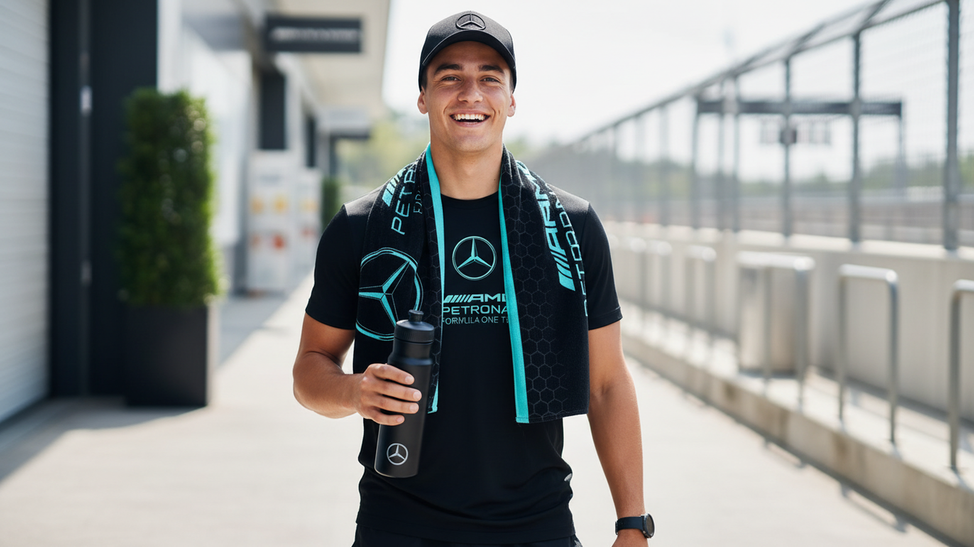 F1 Official AMG Petronas Mercedes Towel | Super Soft Feel Formula One Team Design | Perfect For The Home Bath Beach & Swimming Pool | One Size 30 x 59" | 100% Cotton