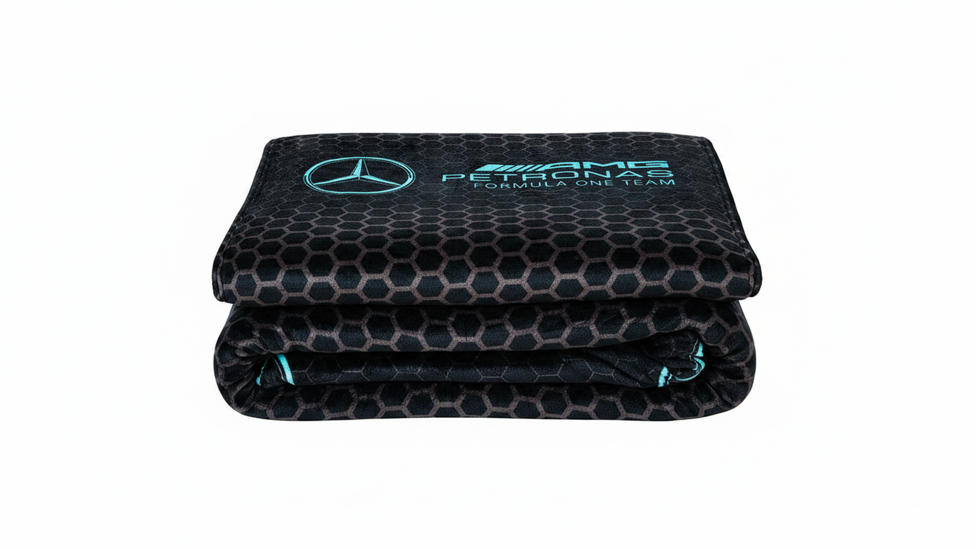 F1 Mercedes AMG Petronas Official Fleece Blanket | Super Soft Warm Black Throw Stealth Formula One Design | Perfect For The Bedroom Camping & Sleepovers 40 x 59"