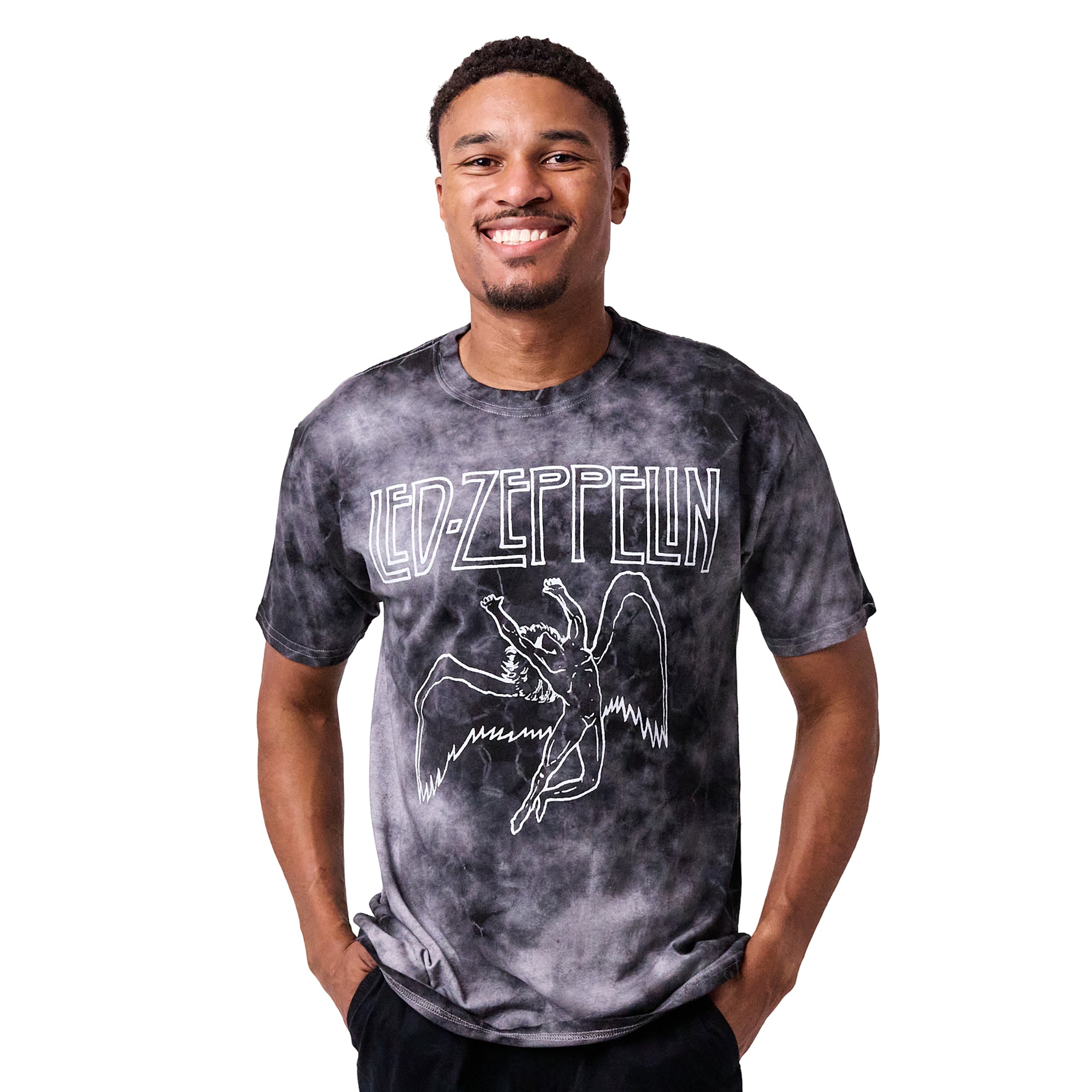 Led Zeppelin Adult Black Cloud Wash Short Sleeve Tee