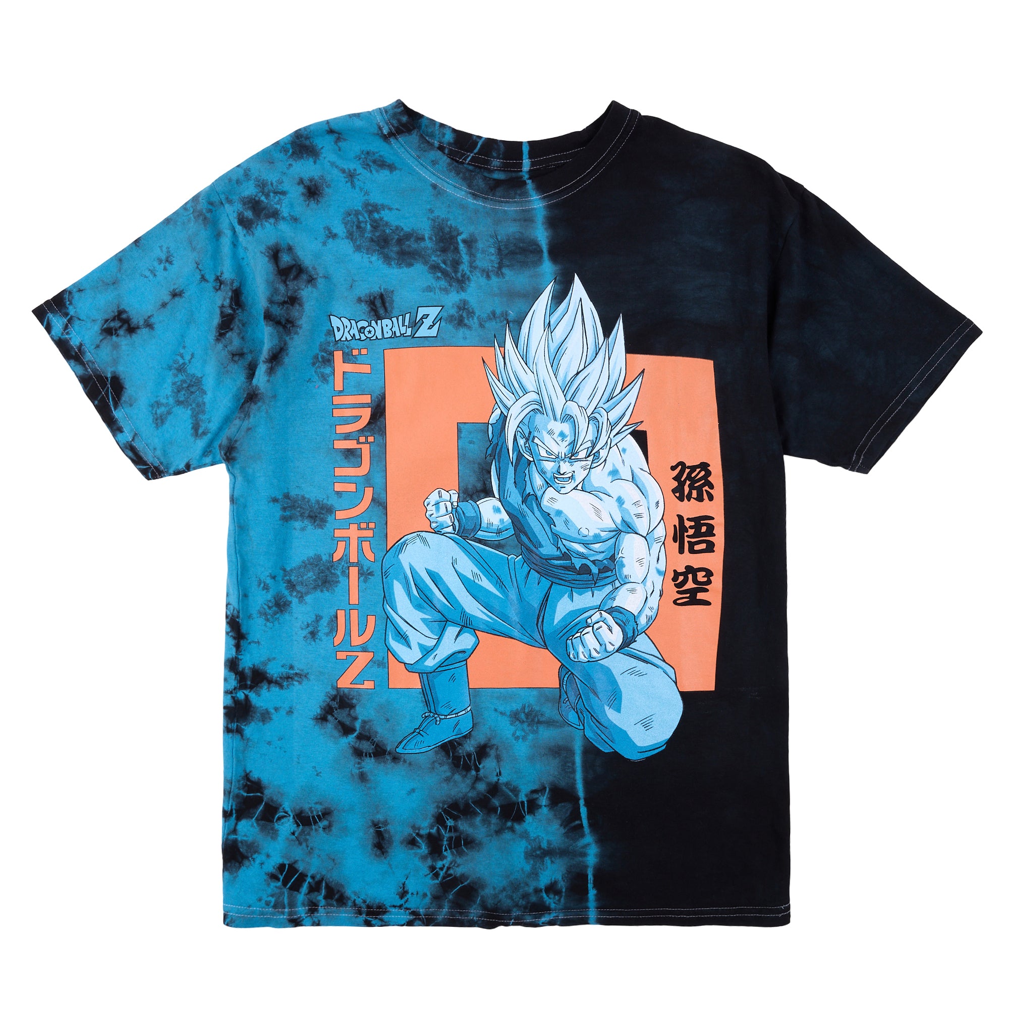 Dragon Ball Z Goku Kanji Adult Blue-Green Short Sleeve Tee