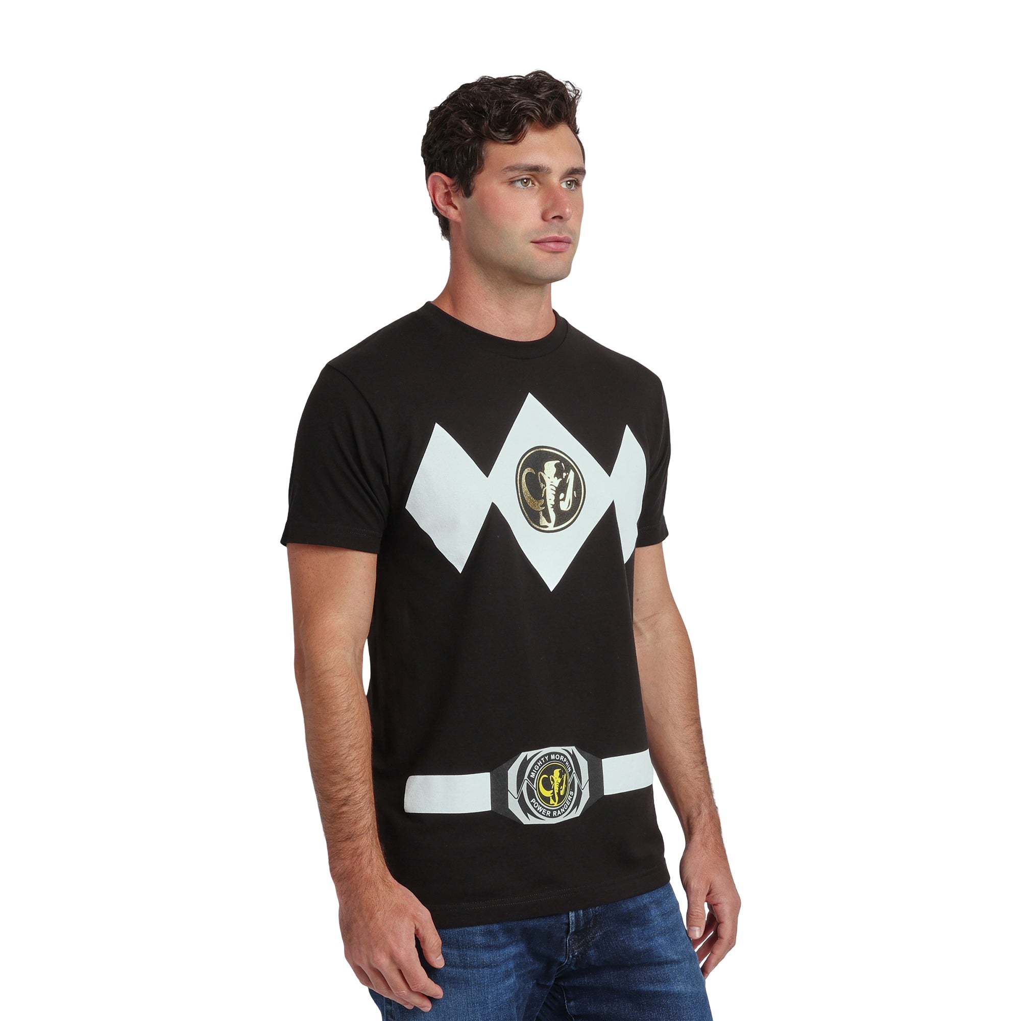 Power Rangers Blue Ranger Men's Blue Crew Neck Short Sleeve Cosplay Tee