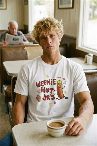 Spongebob Squarepants Weenie Hut Jr's on White Adult T-Shirt