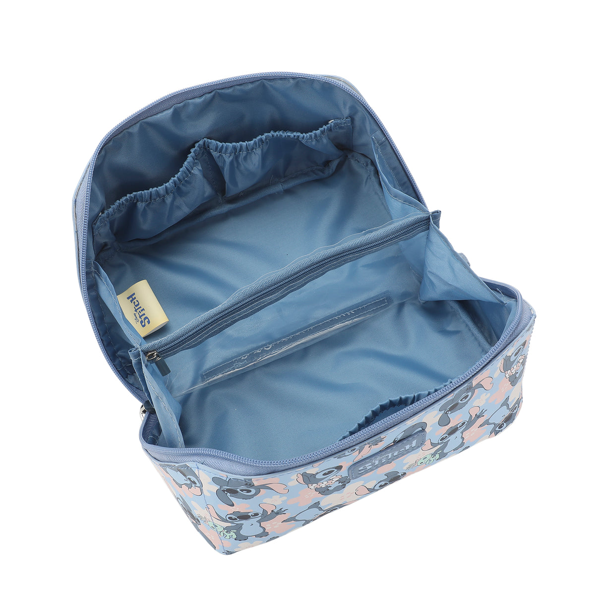 Disney Stitch Poses All-Over Print 9" Blue Cosmetic Makeup Toiletry Bag