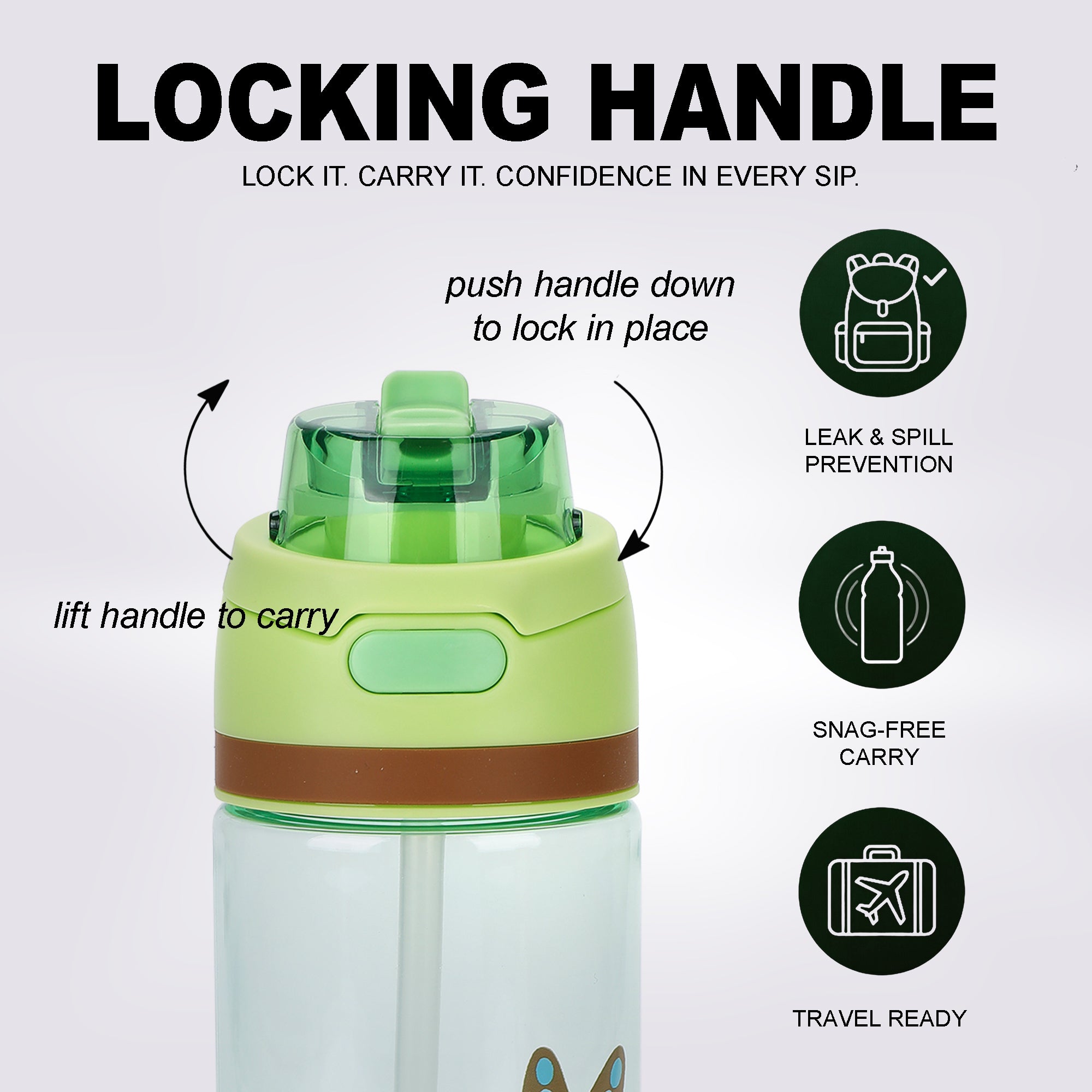 The Mandalorian Baby Grogu 24 oz Plastic Water Bottle On-the-Go Hydration