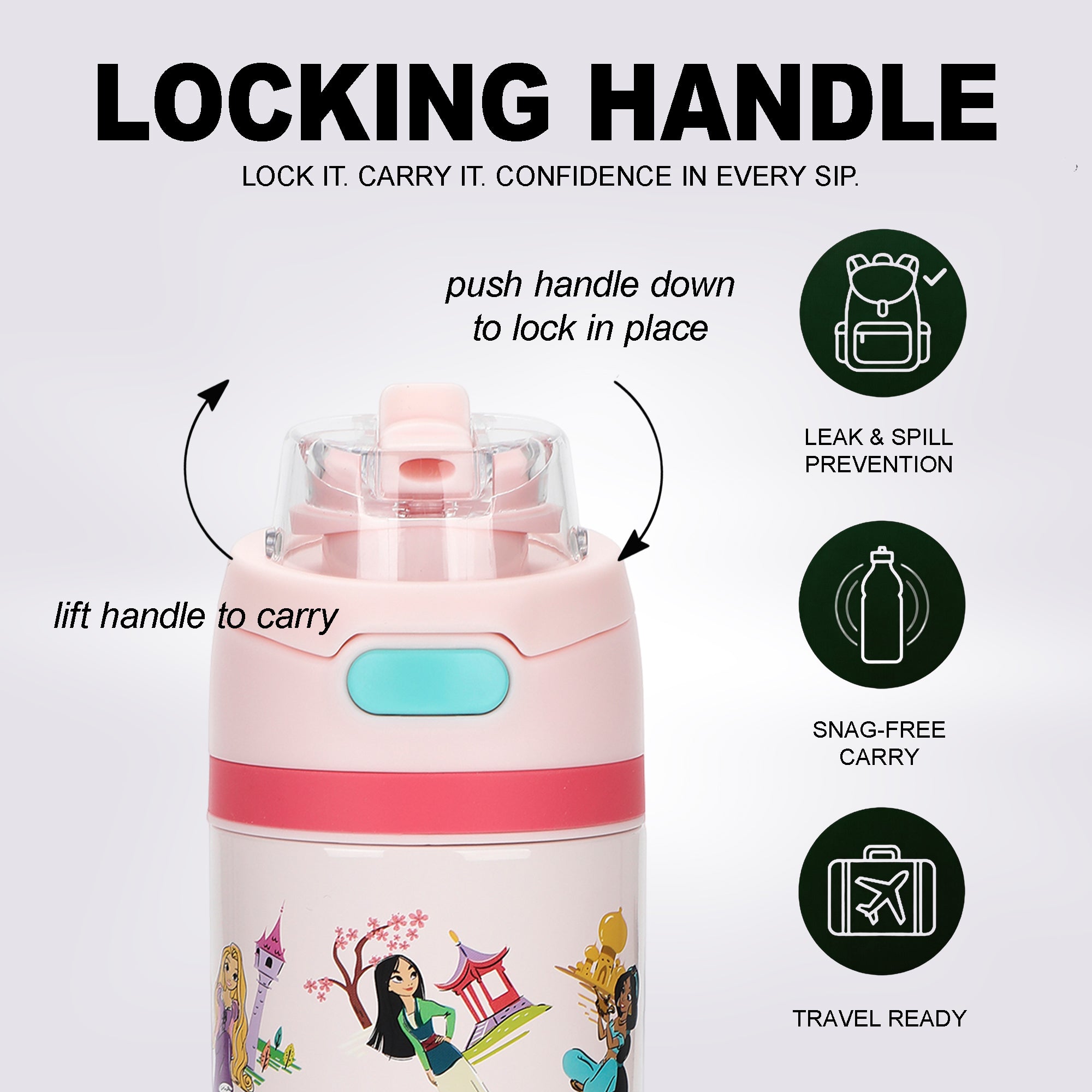 Disney Princess AOP 24 oz Stainless Steel Water Bottle