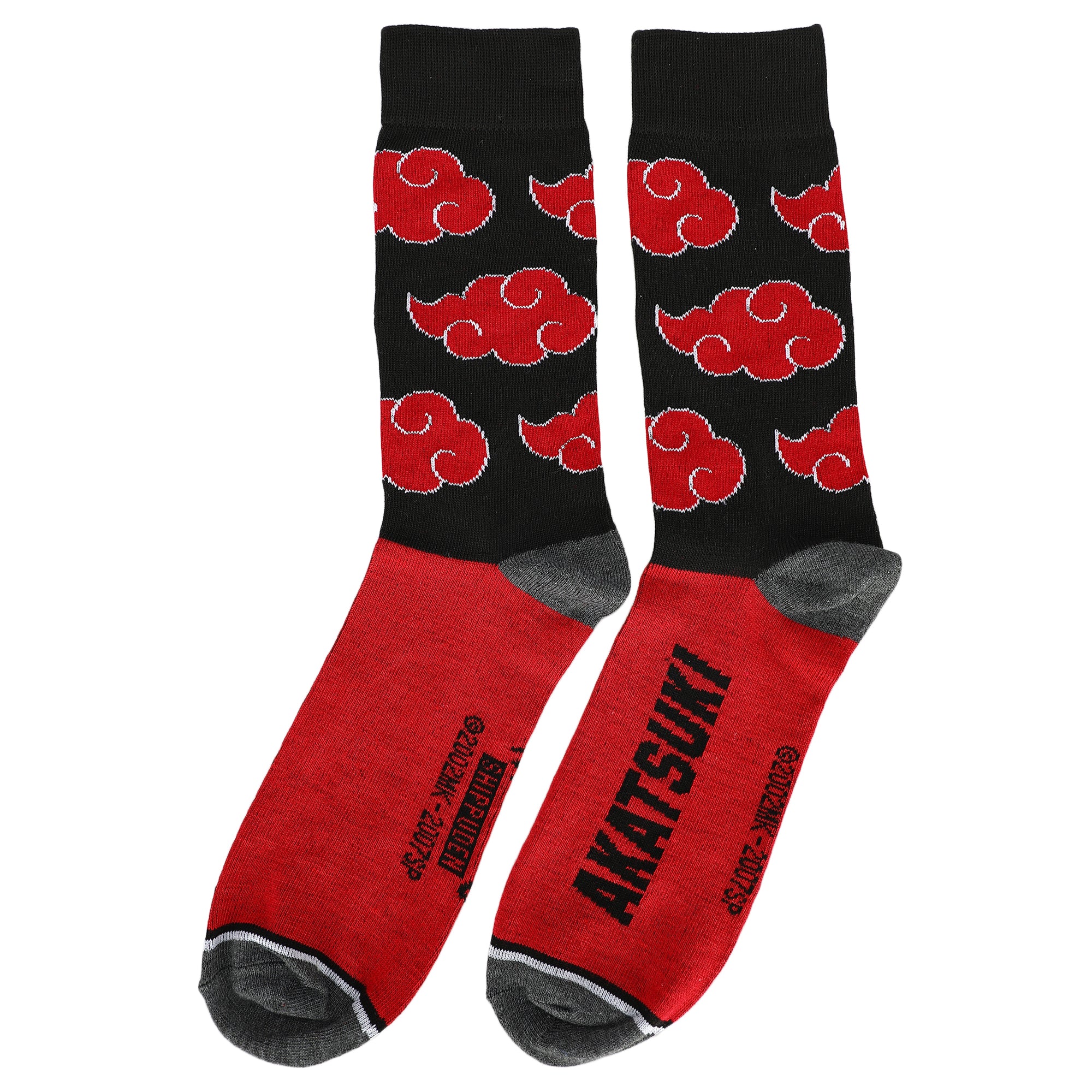 Naruto Shippuden Anime Cartoon Split Color Casual Crew Socks for Men 5-Pack