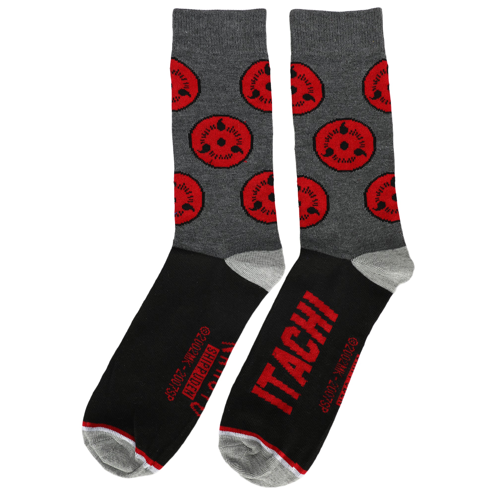 Naruto Shippuden Anime Cartoon Split Color Casual Crew Socks for Men 5-Pack