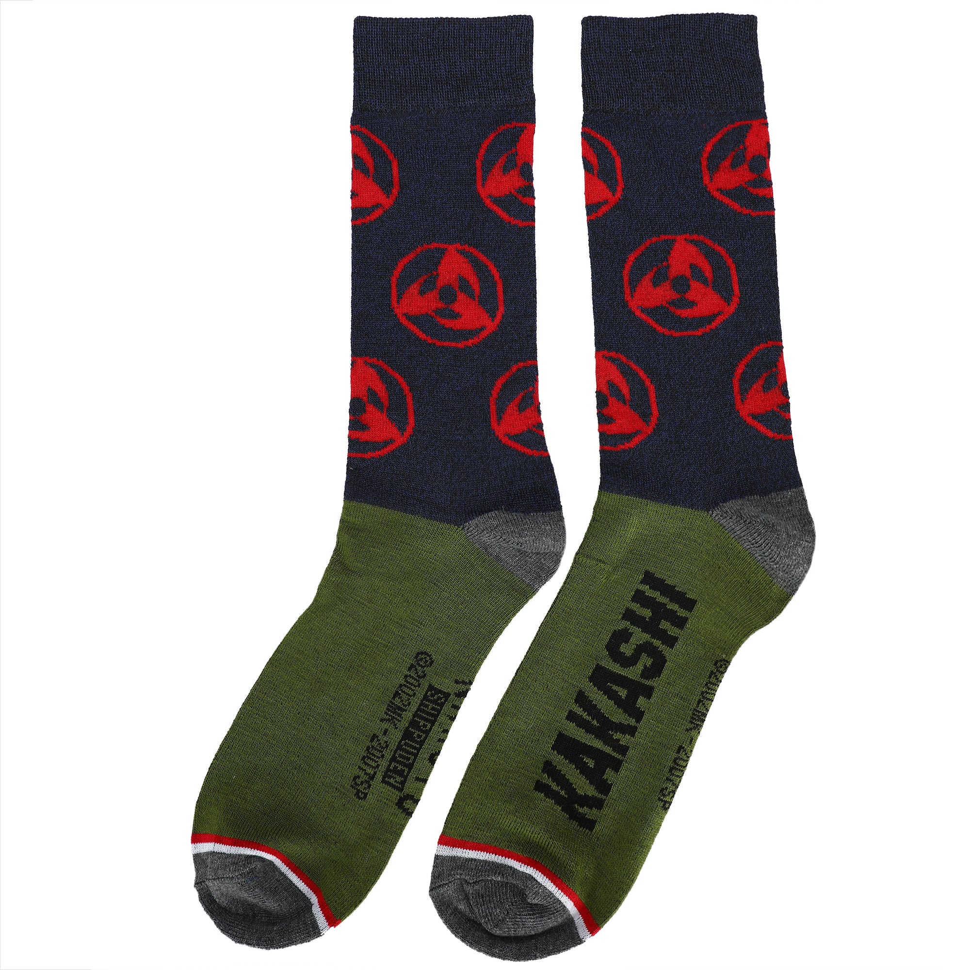 Naruto Shippuden Anime Cartoon Split Color Casual Crew Socks for Men 5-Pack