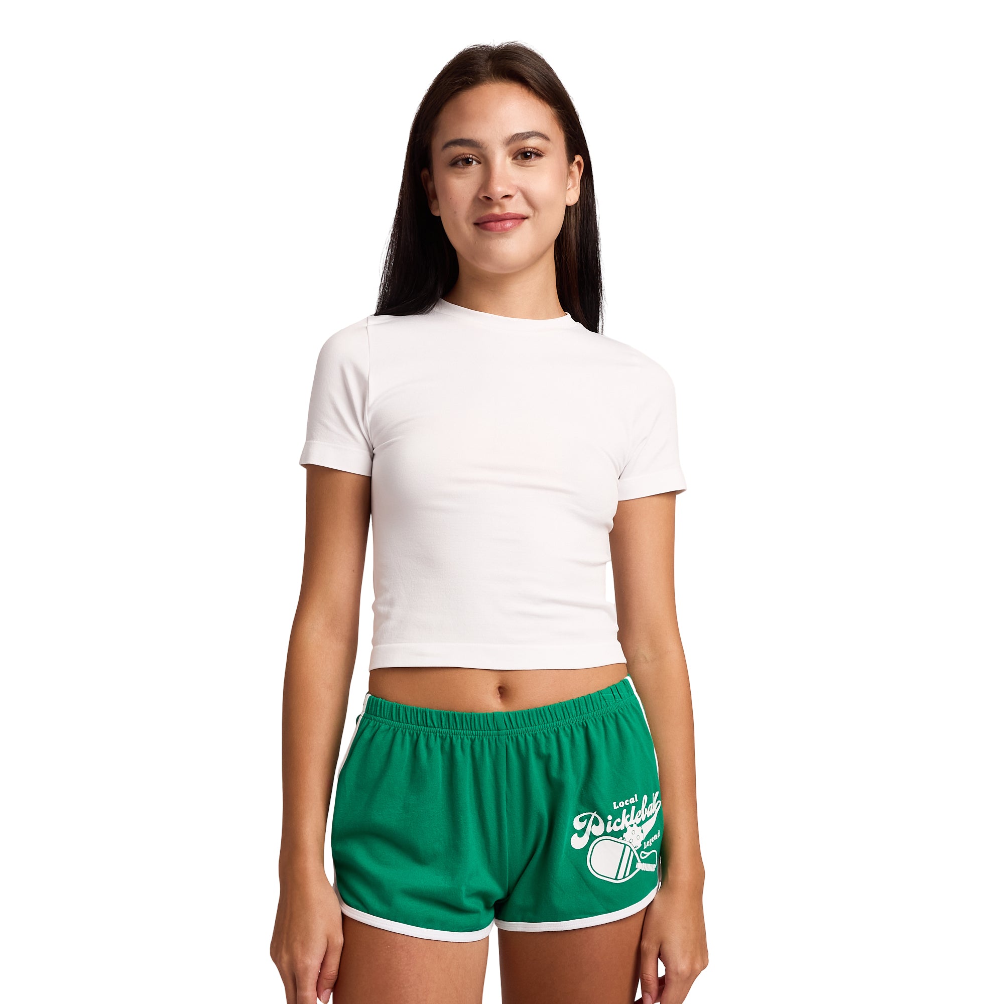 Pickleball Embroidered Graphic Women's Green Dolphin Shorts