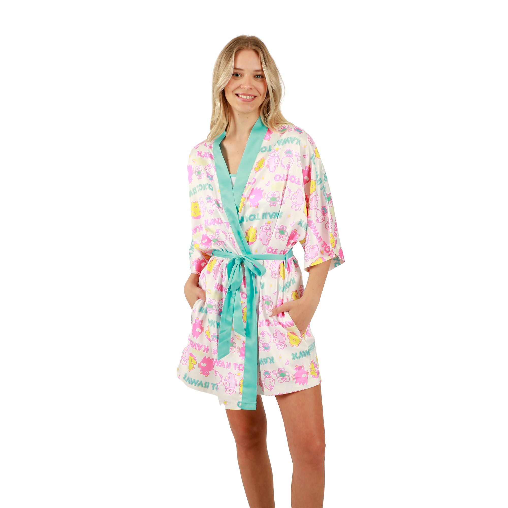 Women's Hello Kitty & Friends Sleepwear Set: Robe, Camisole, and Sleep Shorts