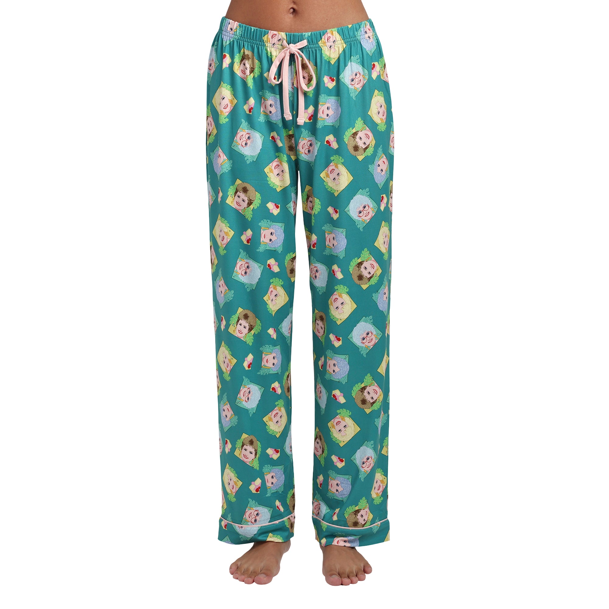 Golden Girls Characters All-Over Print Women's Button-Down Shirt And Pants 2-Piece Pajama Set