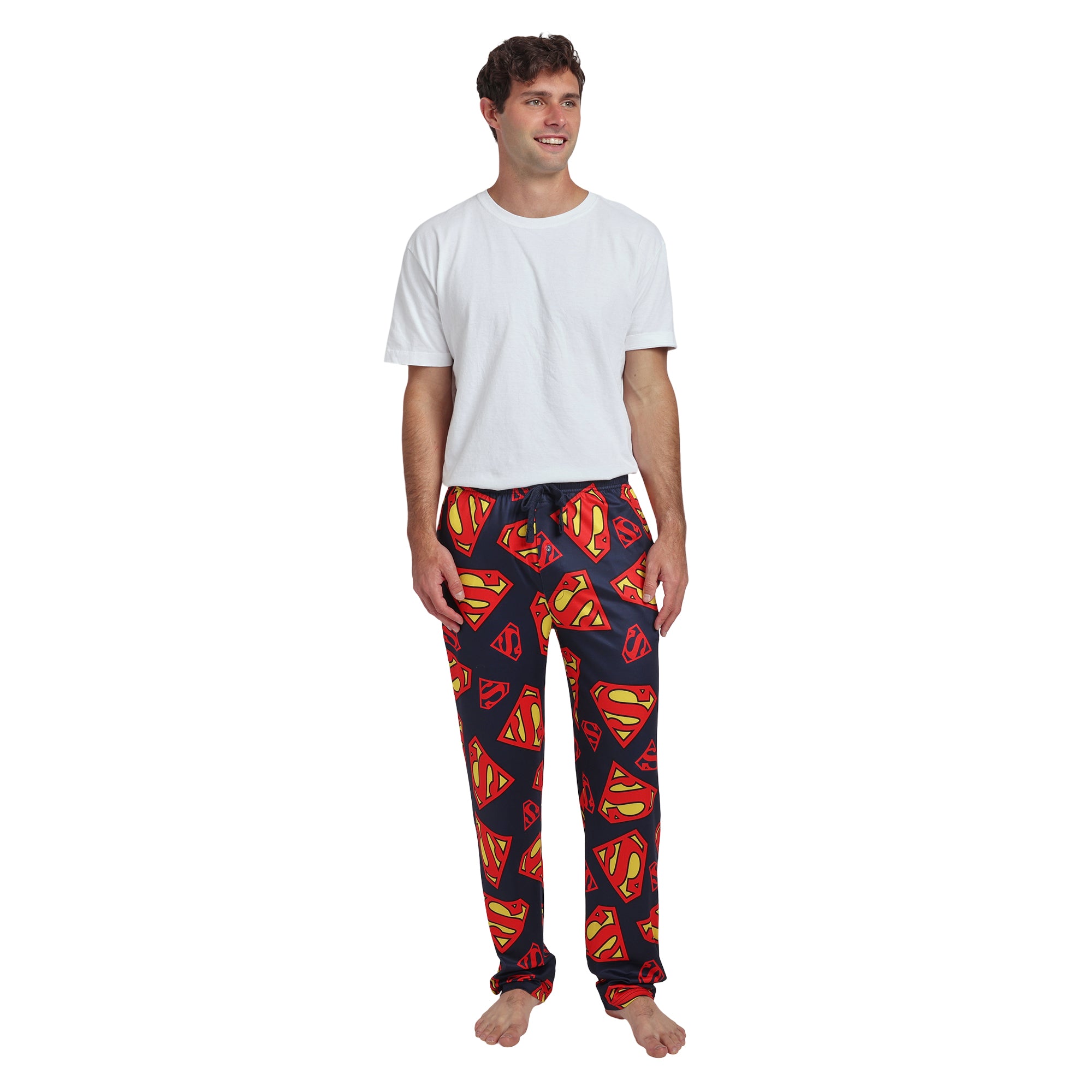 Superman S-Shield All-Over Print Men's Sleep Pajama Pants