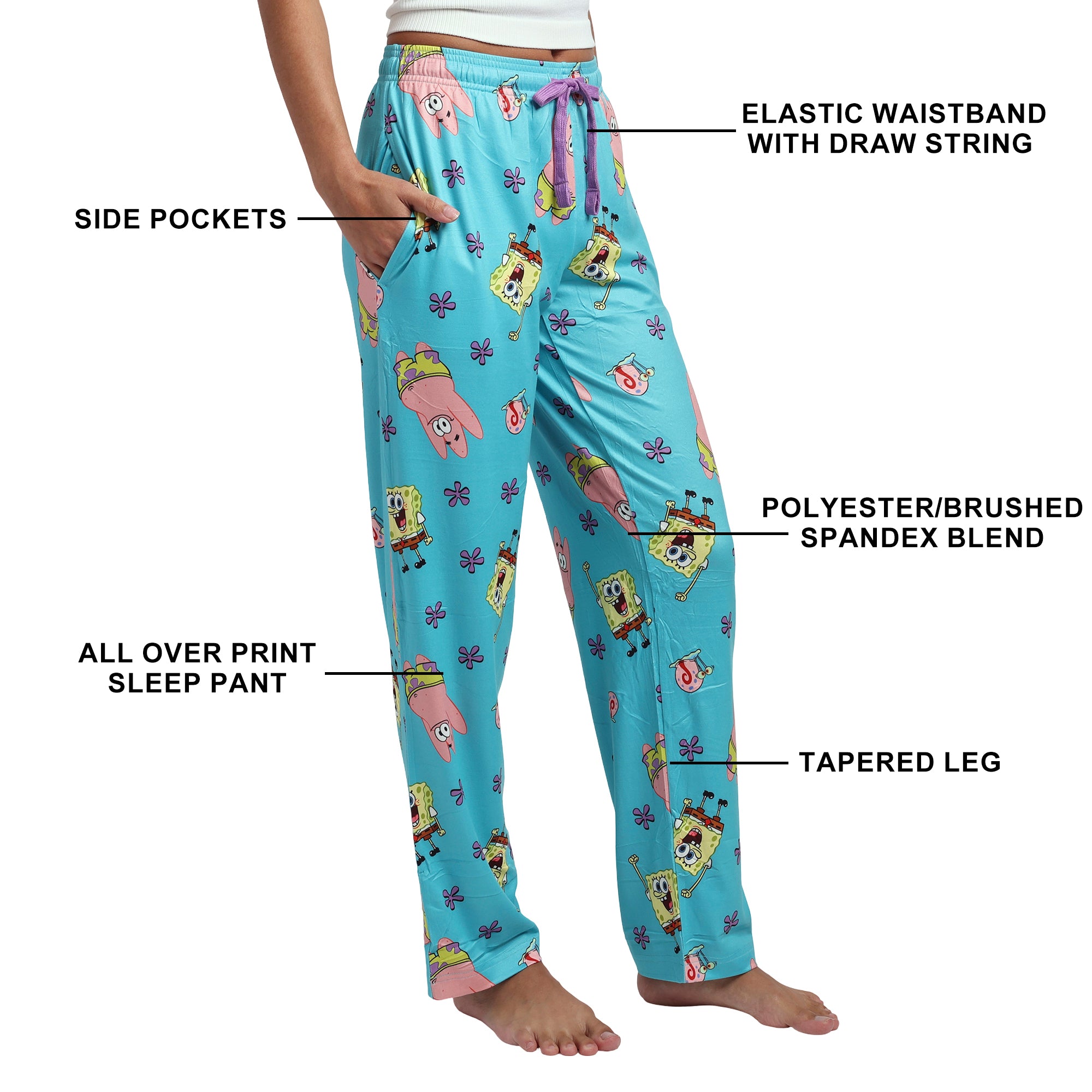 Spongebob Squarepants And Patrick All-Over Print Women's Sleep Pajama Pants