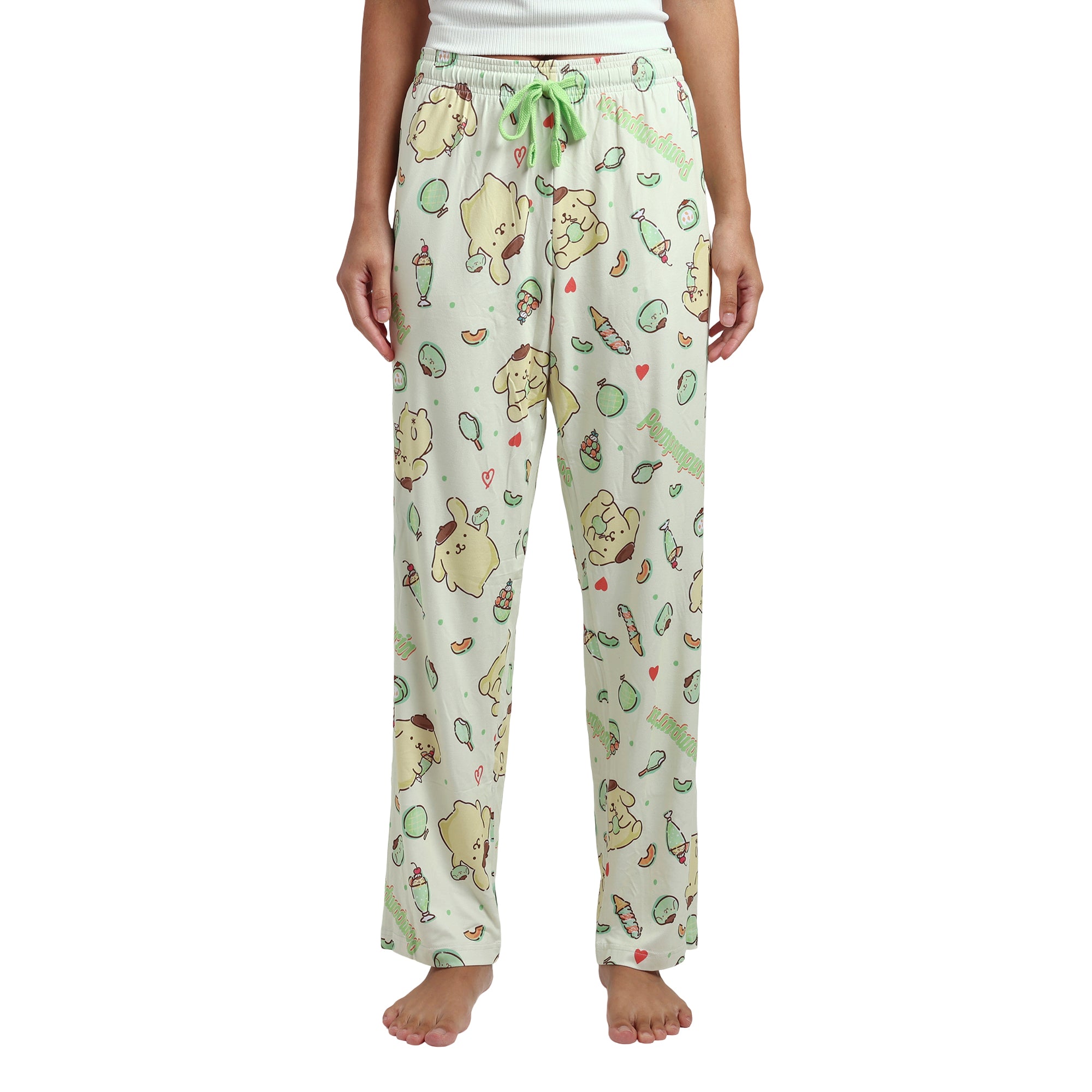 Pompompurin Light Green Adult Womens Sleep Pants