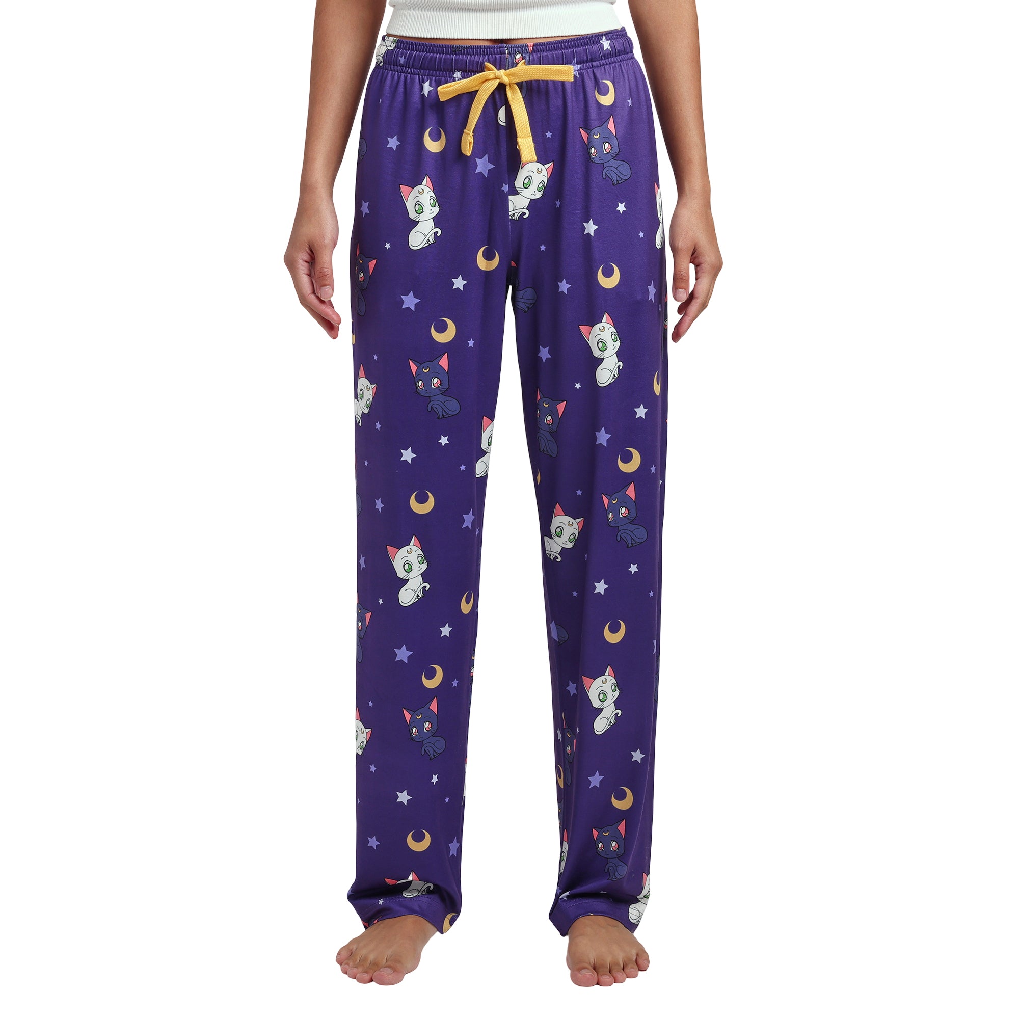Sailor Moon Artemis & Luna All-Over Print Women's Purple Quick Turn Sleep Pajama Pants
