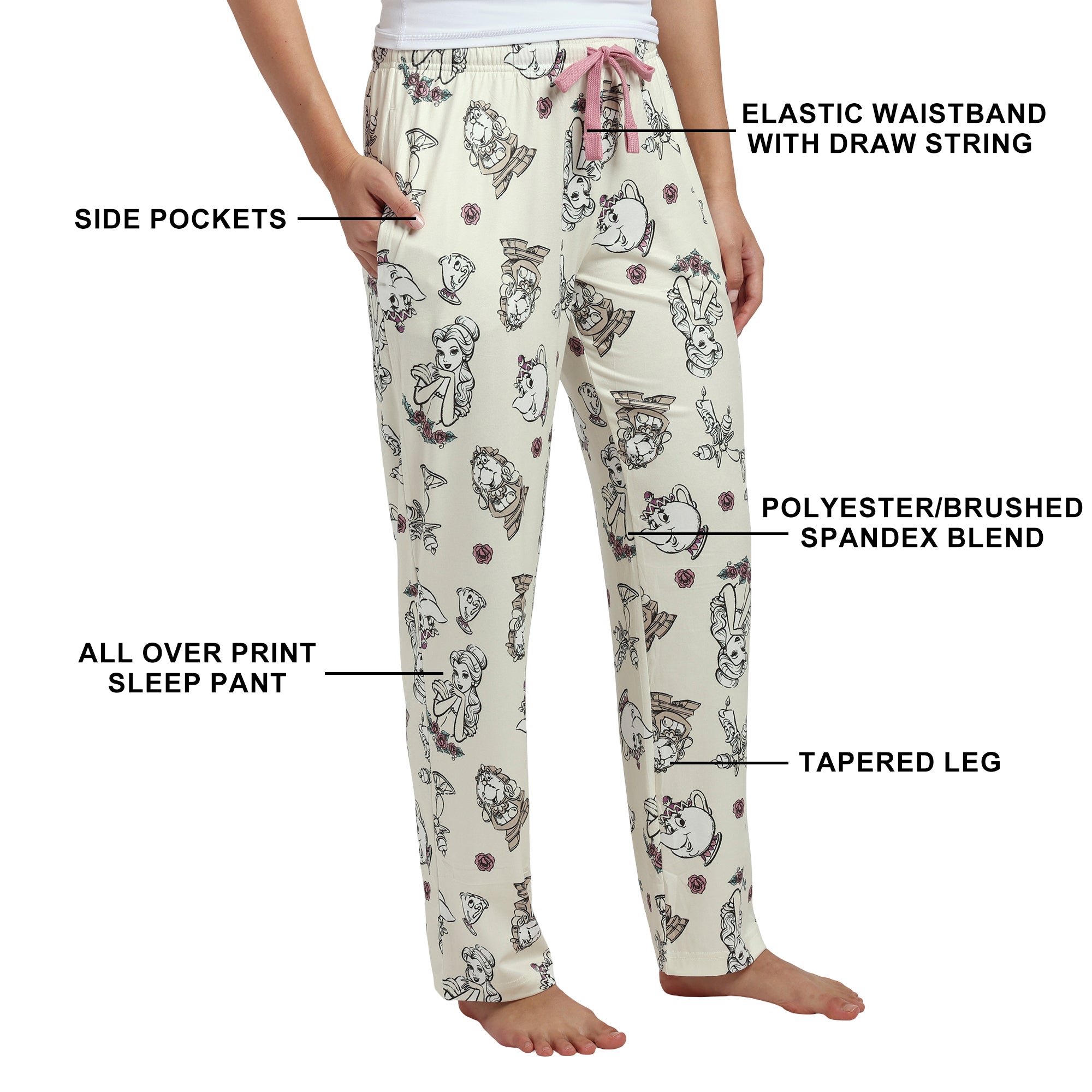 Disney's Beauty & the Beast All-Over Print Women's Sleep Pajama Pants