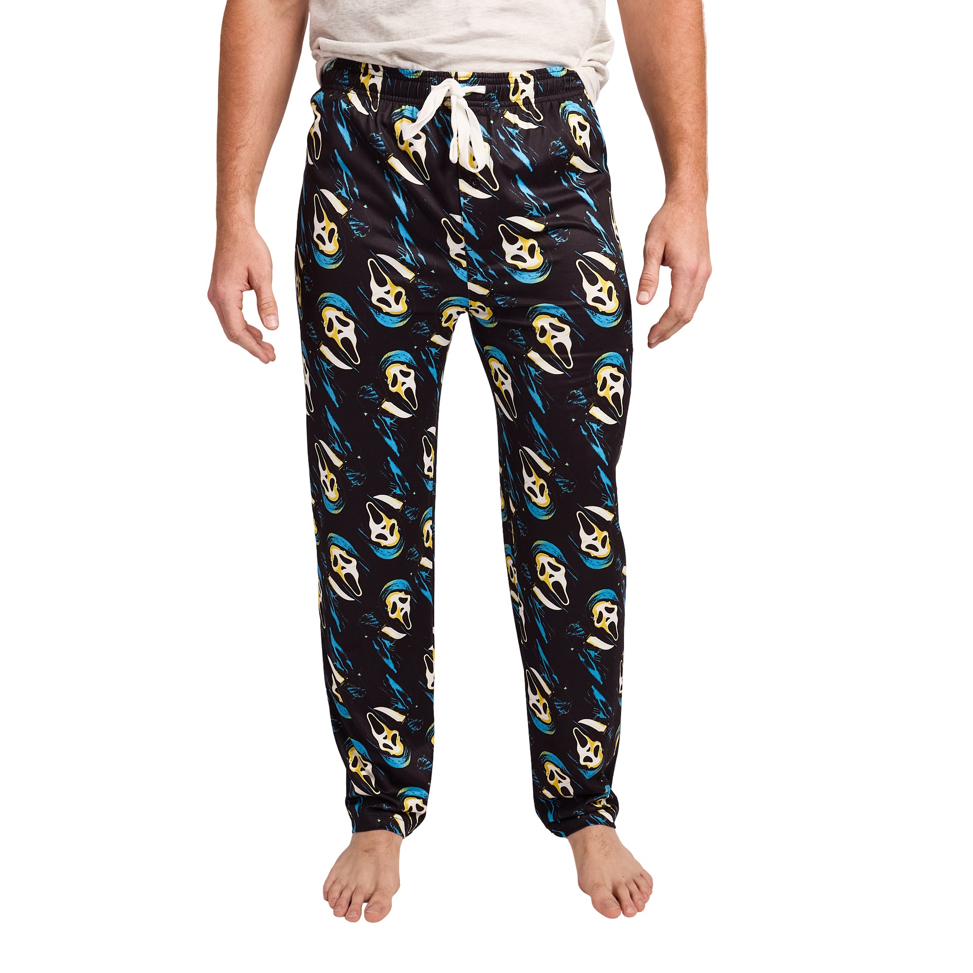 Ghostface Repeat Print Men's Black Sleep Pajama Pants