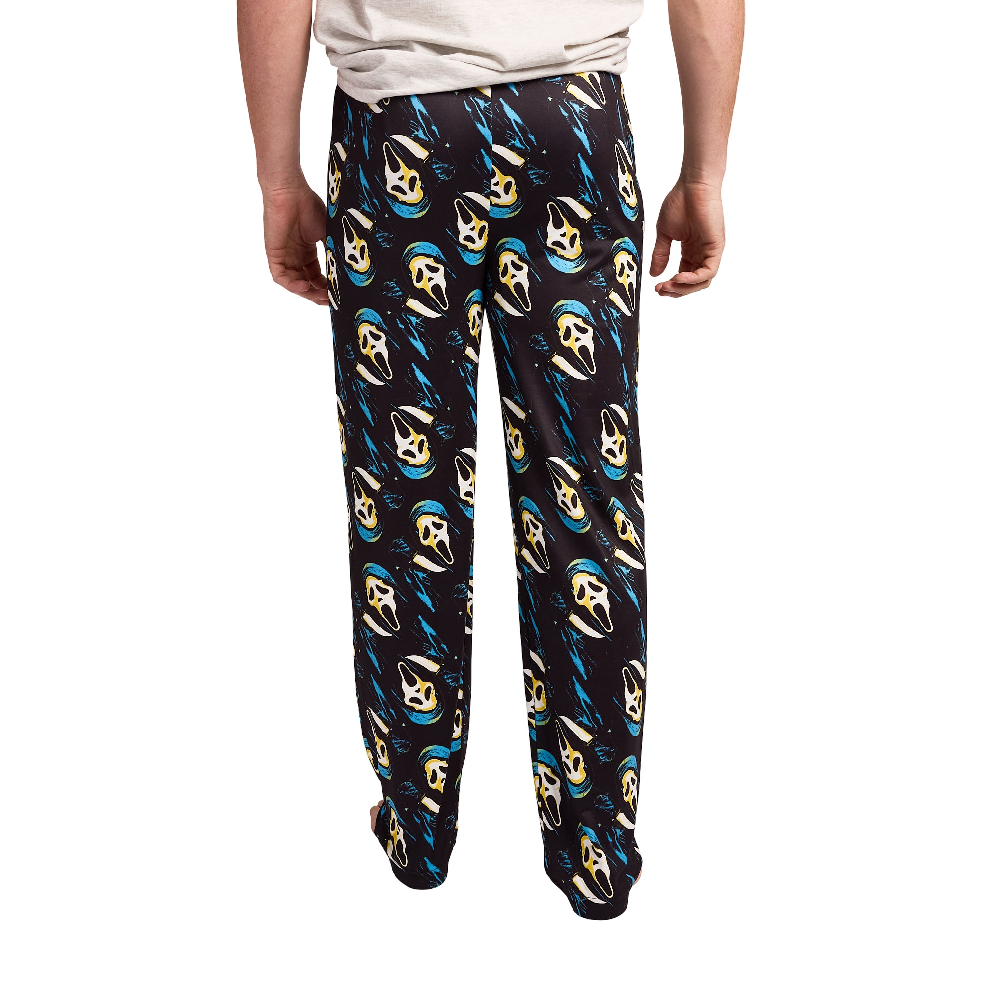 Ghostface Repeat Print Men's Black Sleep Pajama Pants