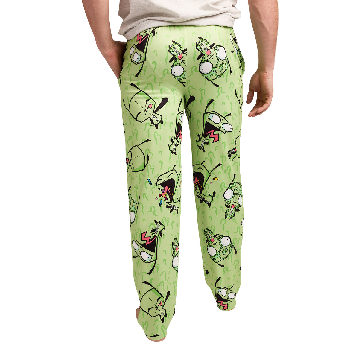 Men's Adult Invader Zim Green Sleep Pants - Irken Invasion Sleepwear